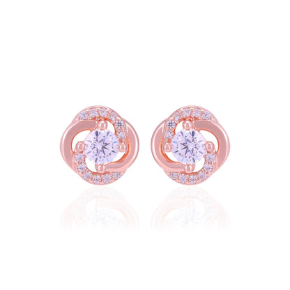 925 Sterling Silver Swirl Wrapped Sleek Stone Earrings For Women