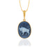 925 Sterling Silver Taurus Zodiac Agate Gold Plated Pendant for Men and Women