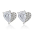 925 Sterling Silver Teardrop and Heart Dual Stone Earring for Women