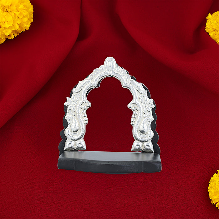 925 Sterling Silver Thiruvachi Frame Rosewood Highlight For Pooja