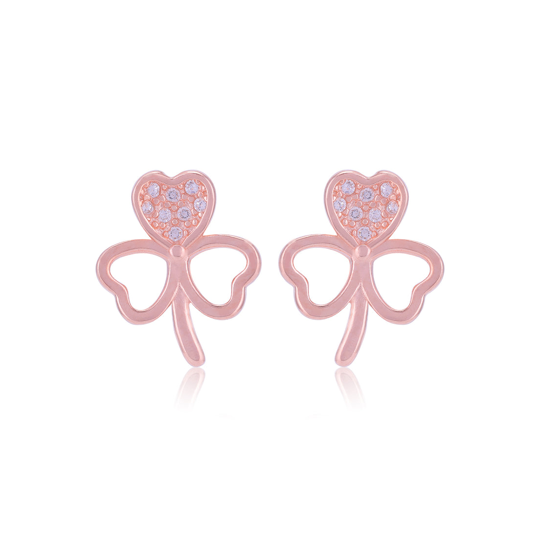 925 Sterling Silver Three Petals Clover Earrings For Women