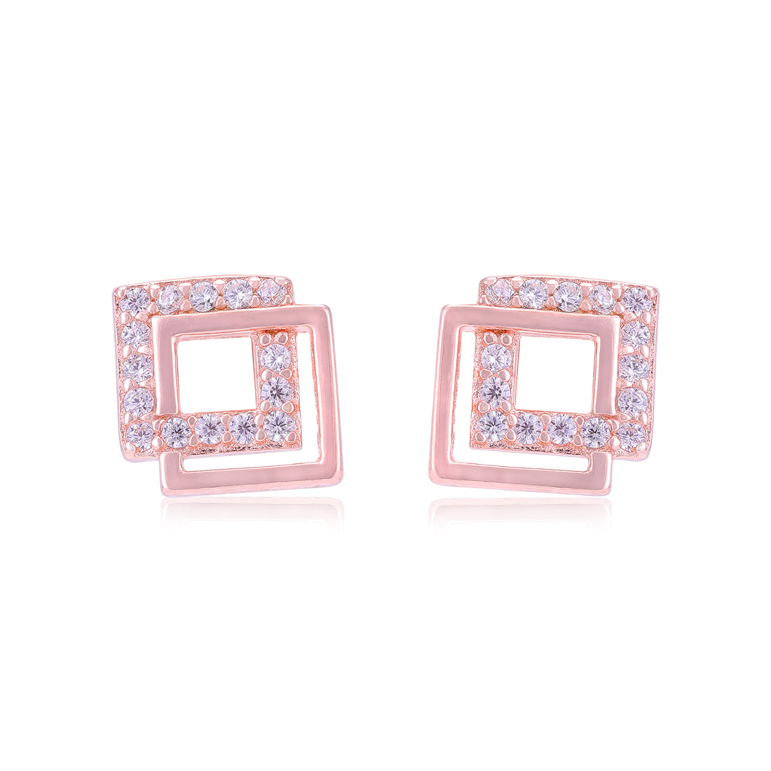 925 Sterling Silver Timeless Square Duo Earrings For Women