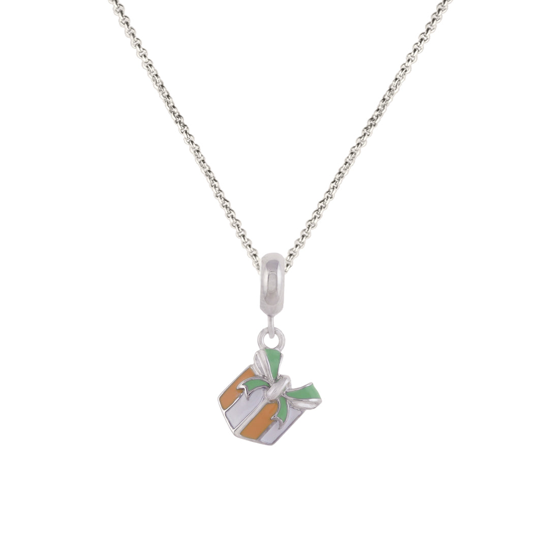 925 Sterling Silver Tiny Treasure Rhodium Plated Pendant For Kids
