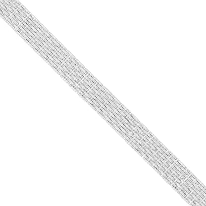 925 Sterling Silver Titan Weave Textured Mesh Rhodium Plated Bracelet for Men