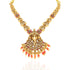 925 Sterling Silver Traditional Antique Elephant Face Coral Drop Necklace for Women