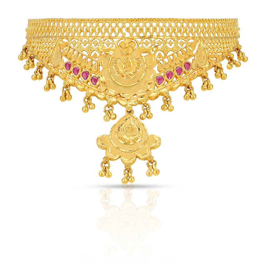 925 Sterling Silver Traditional Nakshi Pendant Choker for Women