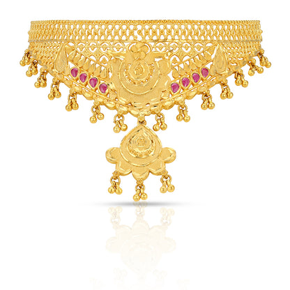 925 Sterling Silver Traditional Nakshi Pendant Choker for Women