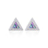 925 Sterling Silver Tri Prism Pop Rhodium Plated Stud for Women