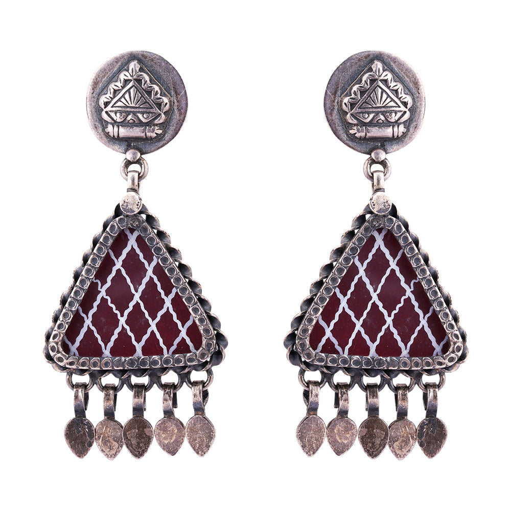 925 Sterling Silver Triangular Earring