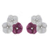 925 Sterling Silver Triple Bloom Pink Stoned Rhodium Plated Rings for Women