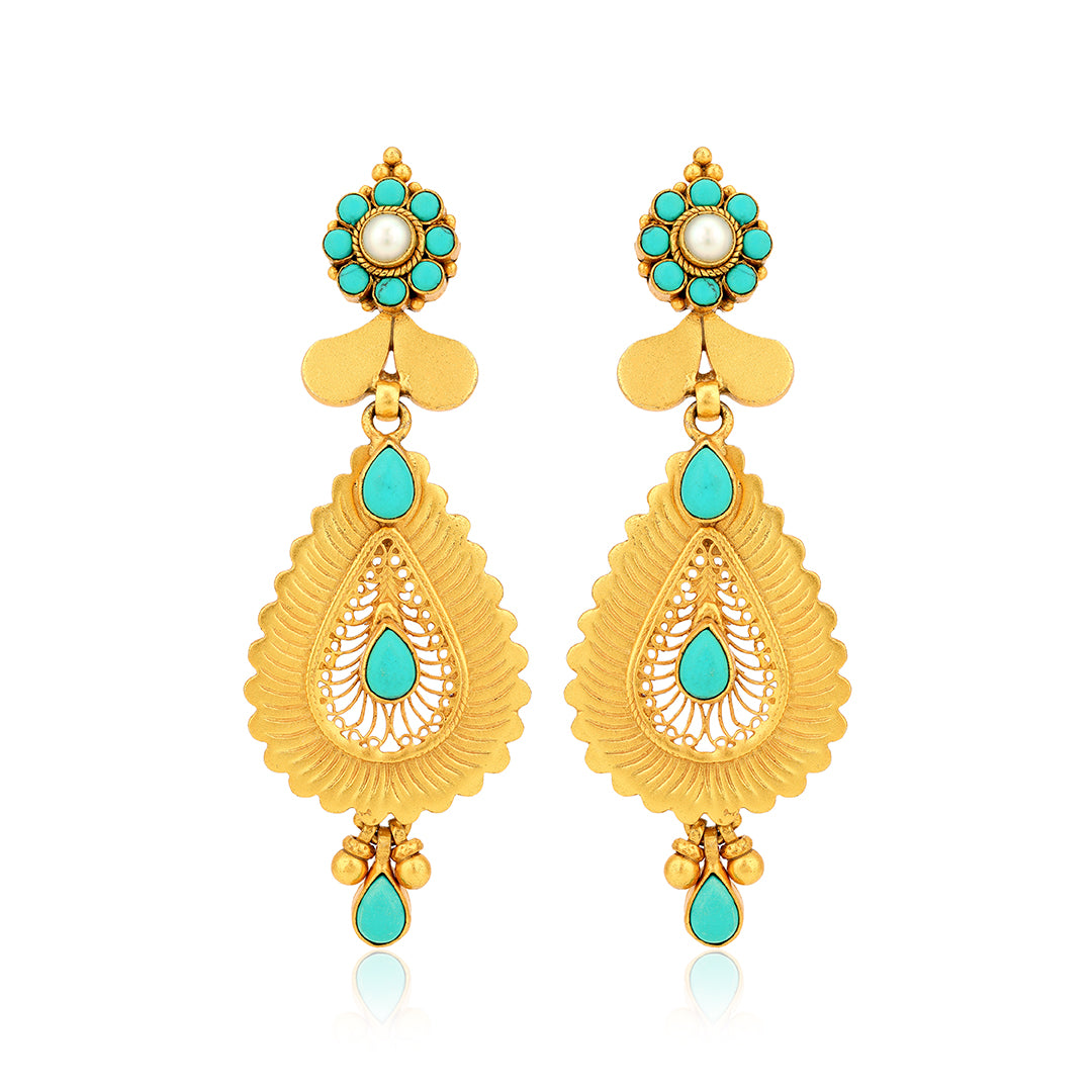 925 Sterling Silver Turquoise Cascade Earring