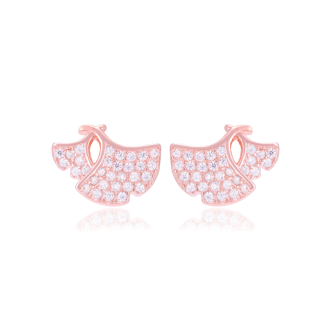 925 Sterling Silver Twin Ginkgo Leaves Earrings For Women