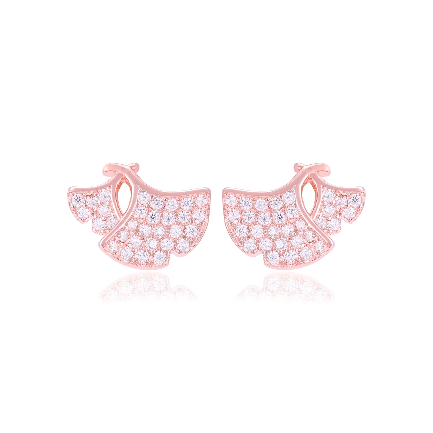 925 Sterling Silver Twin Ginkgo Leaves Earrings For Women