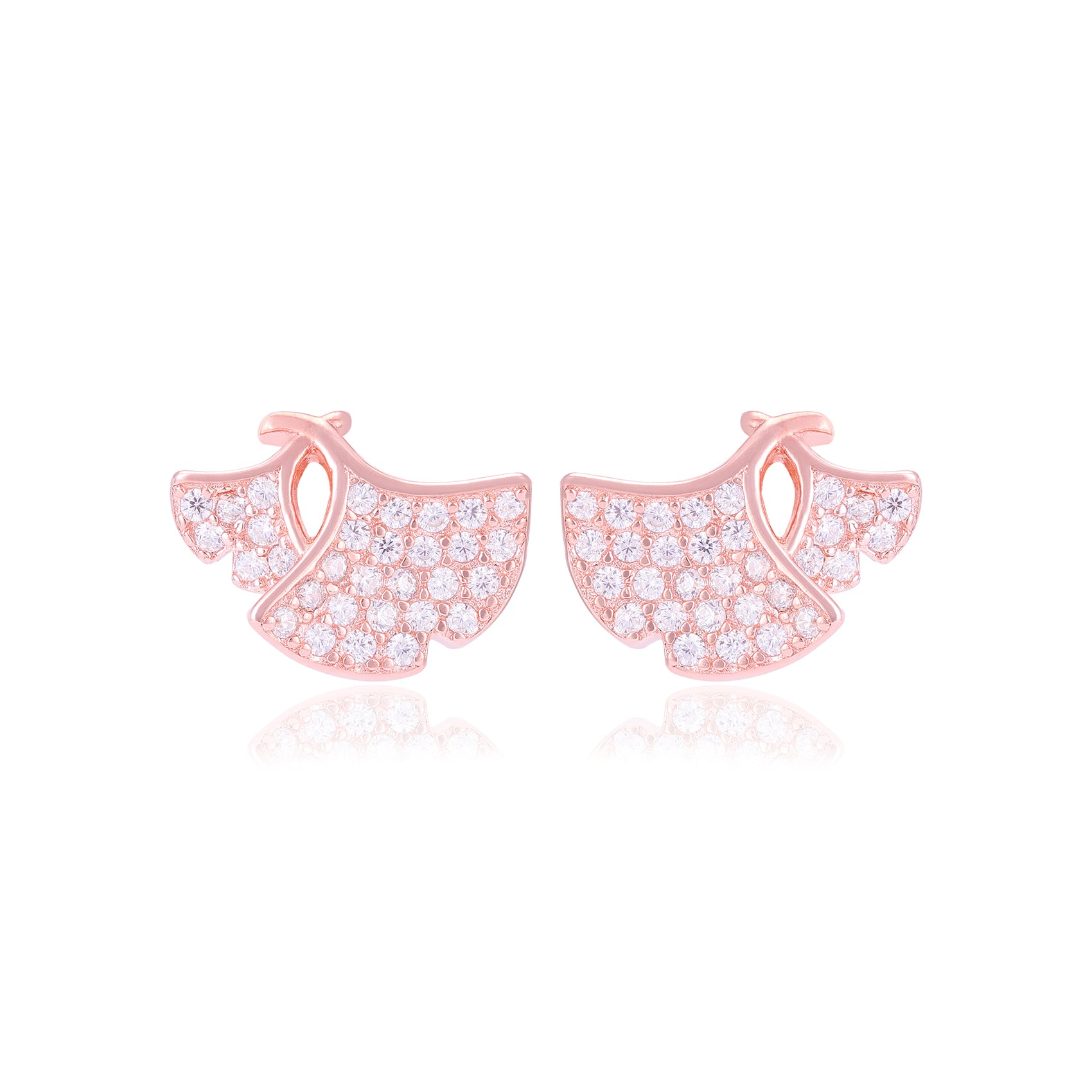 925 Sterling Silver Twin Ginkgo Leaves Earrings For Women