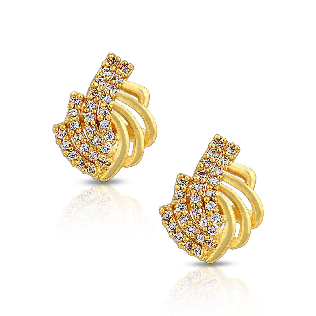 925 Sterling Silver Twinkle Crest Wave Earring for Women