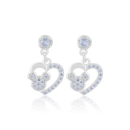 925 Sterling Silver Twinkle Teddy Rhodium Plated Earrings For Women