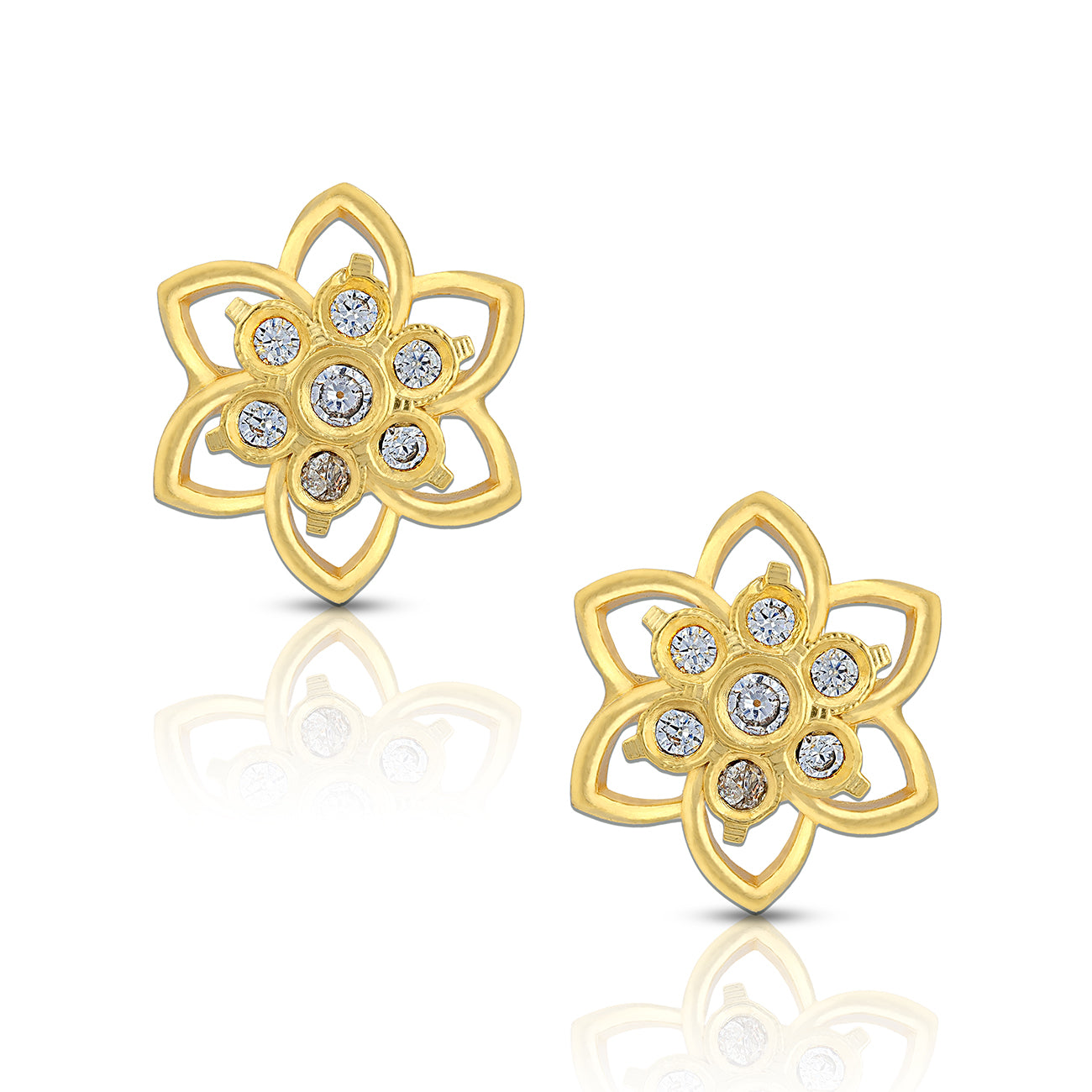 925 Sterling Silver Twinkling Lotus Flower Earring for Women