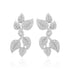 925 Sterling Silver Twisted Vine Leaf Rhodium Plated Earrings For Women