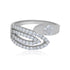 925 Sterling Silver Twisting Harmony Dual Leaf Curve Statement Ring for Women