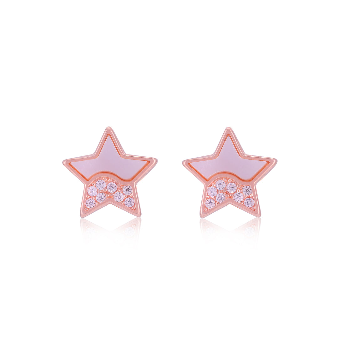925 Sterling Silver Two-Element Star Earrings for Women