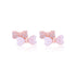 925 Sterling Silver Two Contrast Bow Earrings For Women