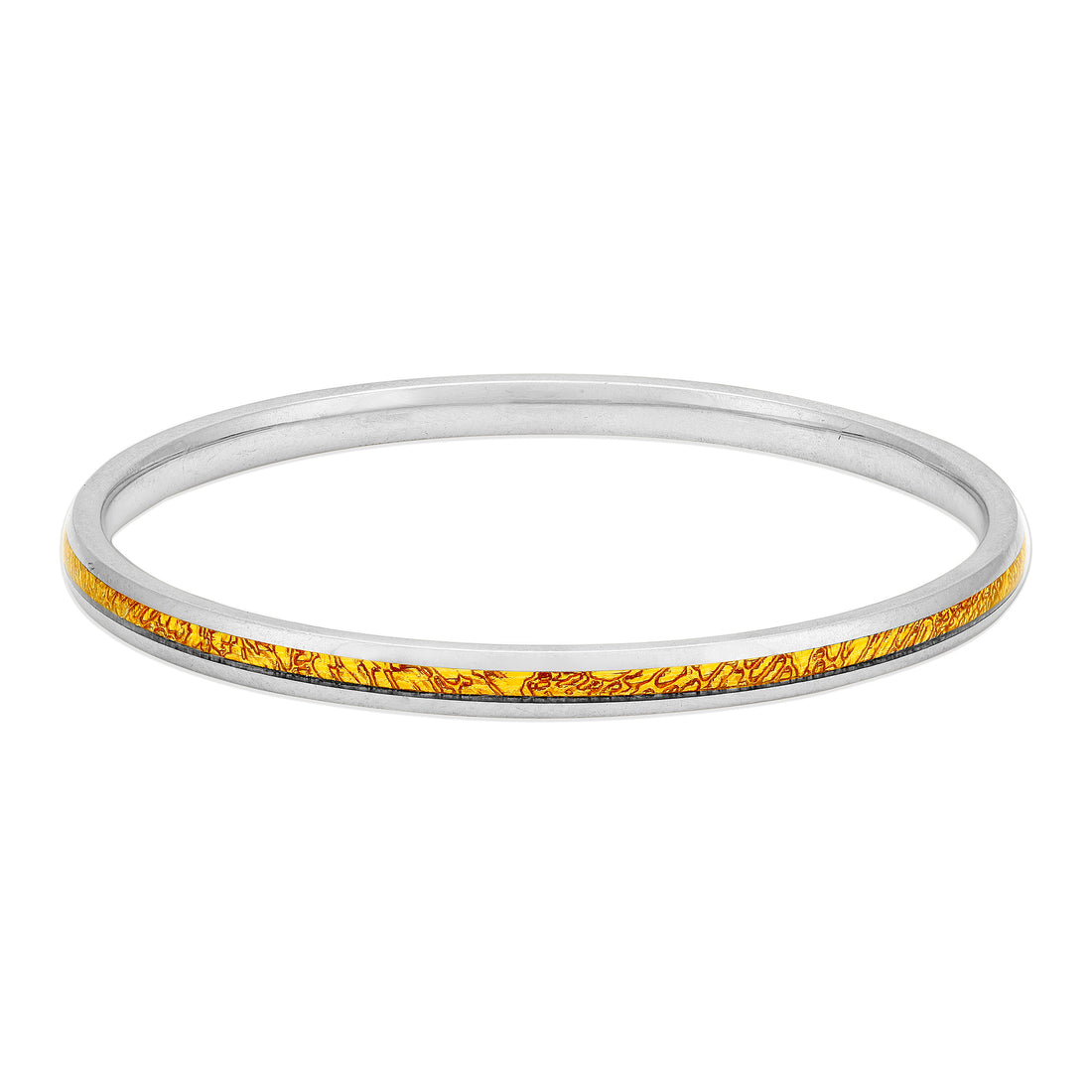 925 Sterling Silver Two Tone Golden Layered Centered Bangles For Kids