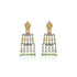 925 Sterling Silver Two Tone Pear Dangles Green Beads Earrings for Women