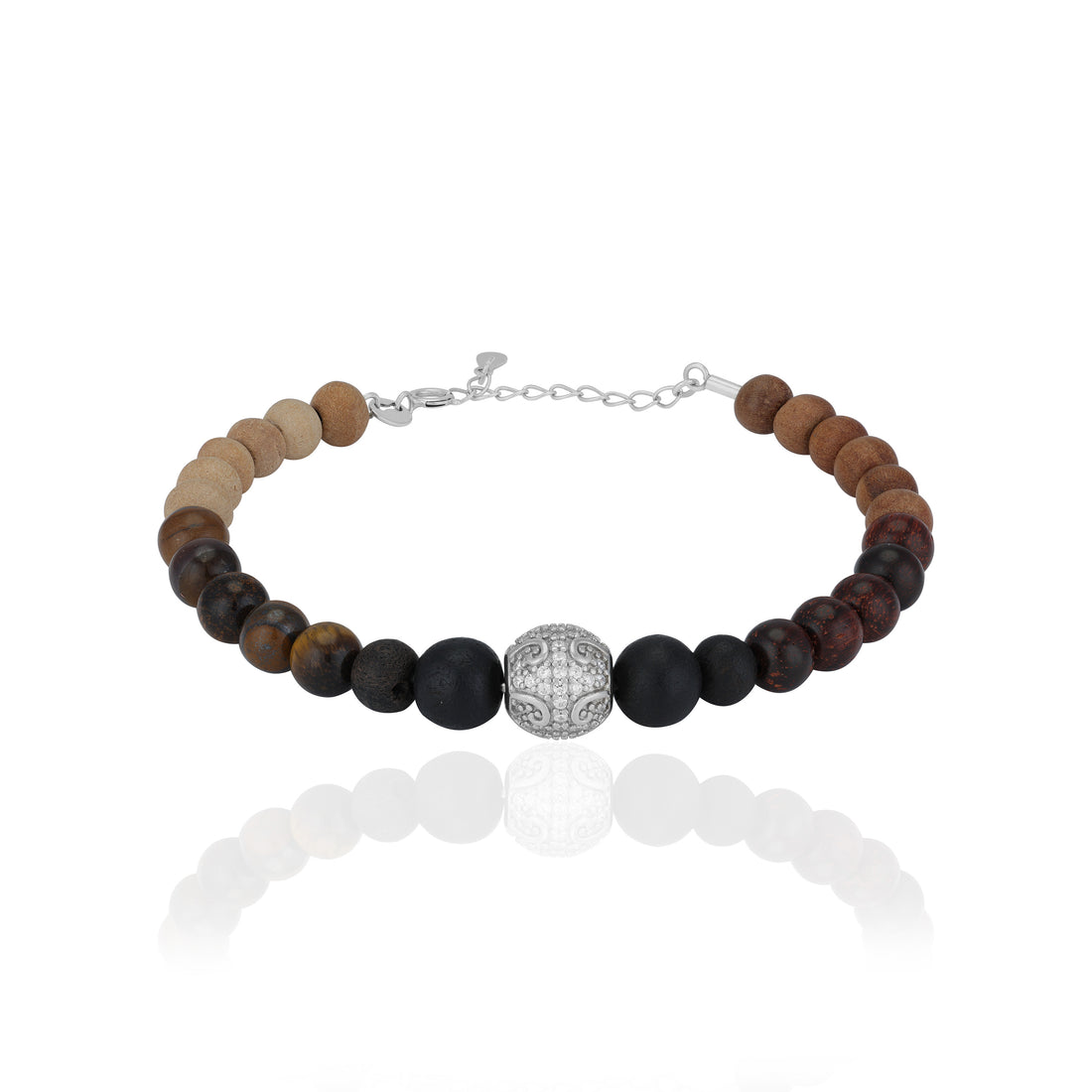 925 Sterling Silver Urban Odyssey Beaded Bracelet for Men