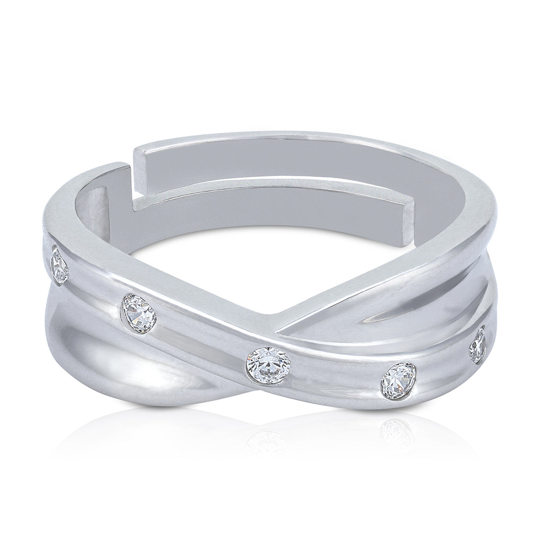 925 Sterling Silver V-Curve Dual Band Ring for Men
