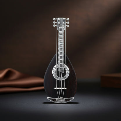 925 Sterling Silver Veena Miniature for Gift