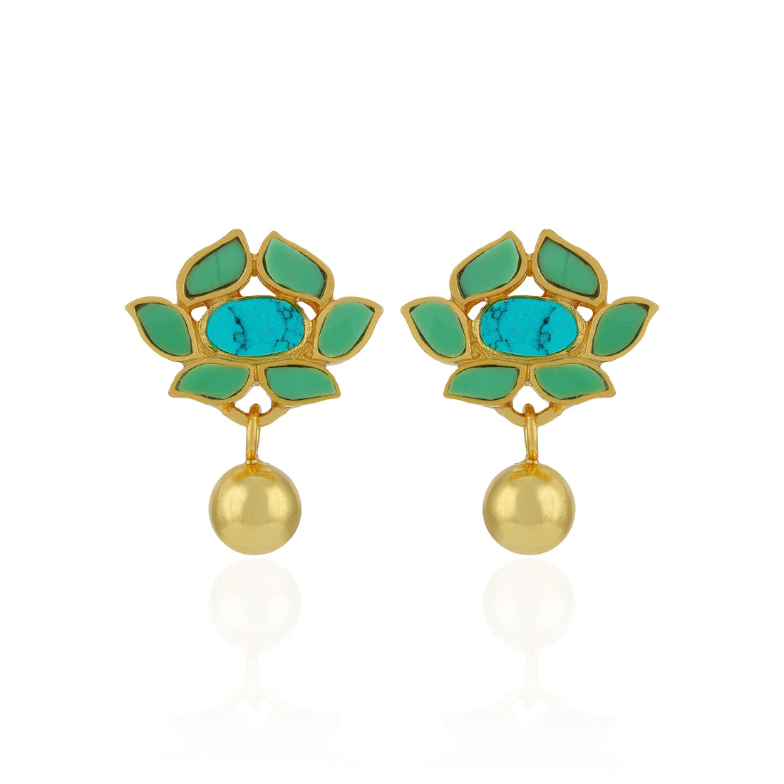 925 Sterling Silver Verdant Radiance Floral Earrings for Women