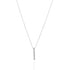 925 Sterling Silver Vertical Vow Minimal Rhodium Plated Engraved Pendant Chain