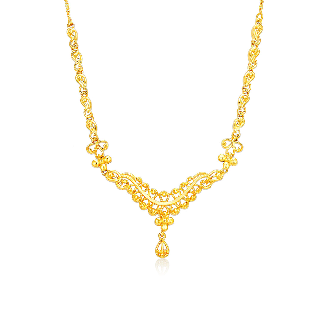 925 Sterling Silver Victorian Filigree Gold Plated Necklace for Women