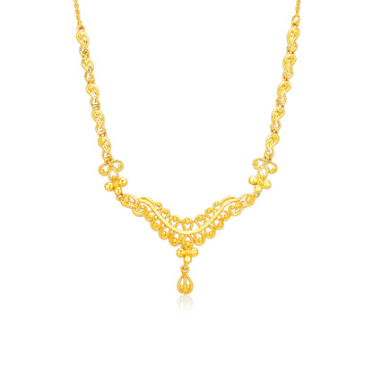 925 Sterling Silver Victorian Filigree Gold Plated Necklace for Women