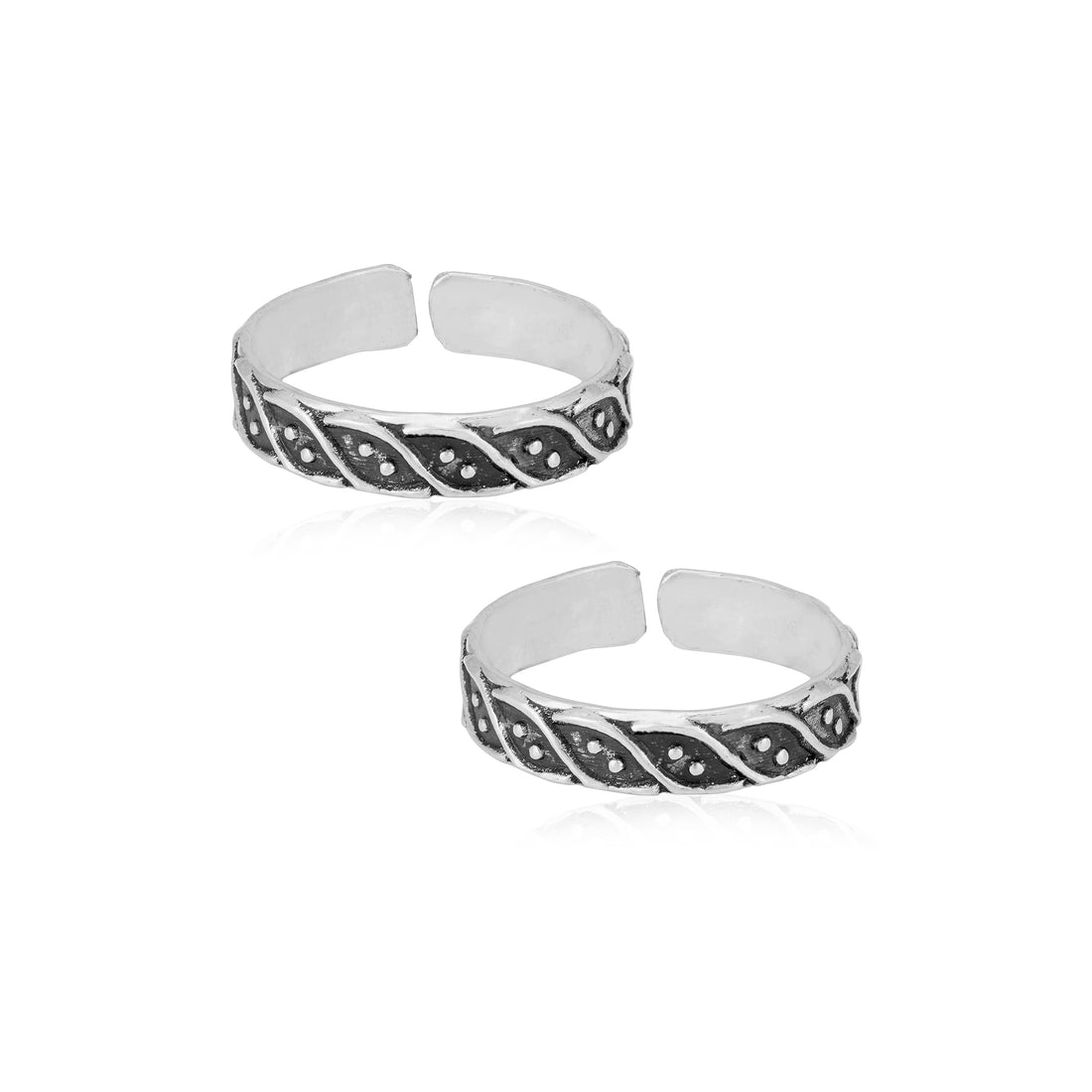 925 Sterling Silver Vine Oxidised Toe Ring For Women