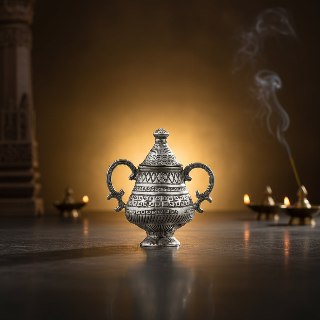 925 Sterling Silver Vintage Antique Pot Vase Miniature