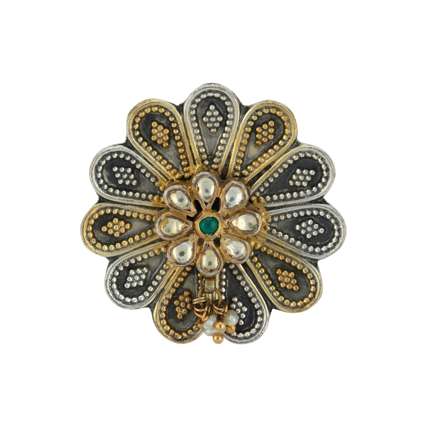 925 Sterling Silver Vintage Dual-Tone Floral Rings for Women