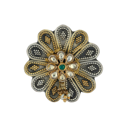 925 Sterling Silver Vintage Dual-Tone Floral Rings for Women