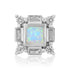 925 Sterling Silver Vintage Inspired Square Opal Centerpiece Rhodium Plated Earrings for Women