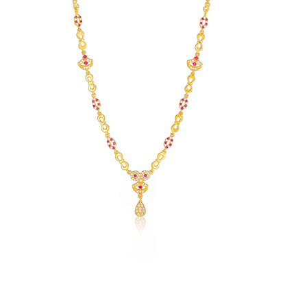 925 Sterling Silver Vintage Rosette Gold Plated Necklace for Women
