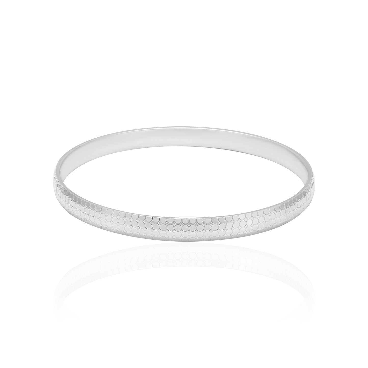 925 Sterling Silver Viper Grid Hexa Texture Rhodium Plated Kada for Men