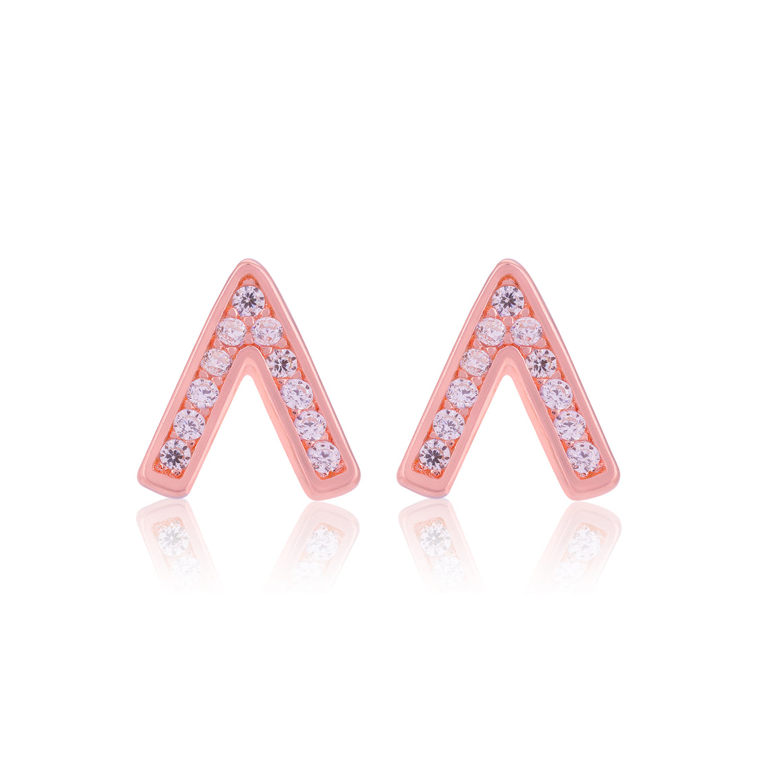 925 Sterling Silver Vivid Vogue Rose Gold Plated Stud for Women