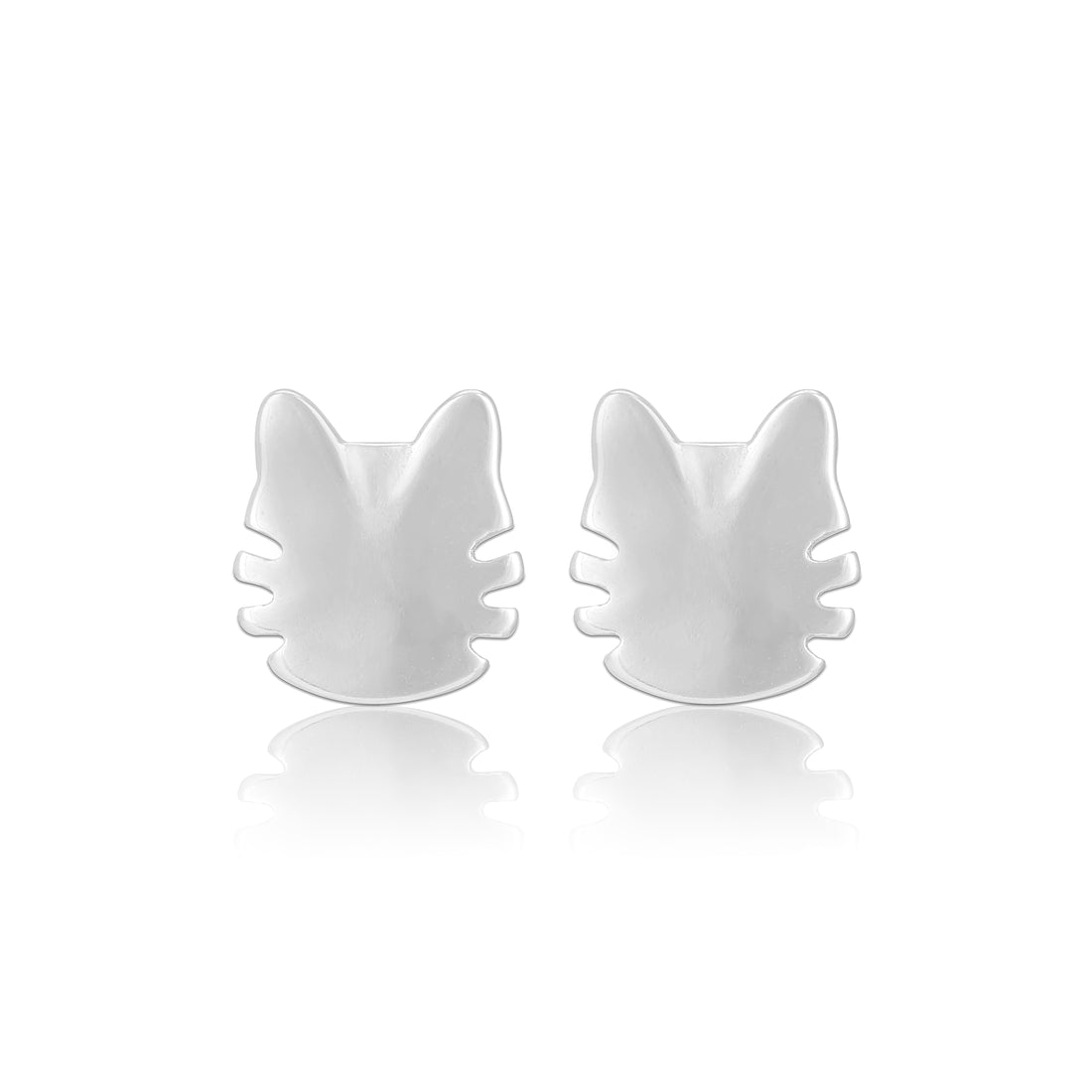 925 Sterling Silver Whisker Meow Rhodium Plated Earrings for Women