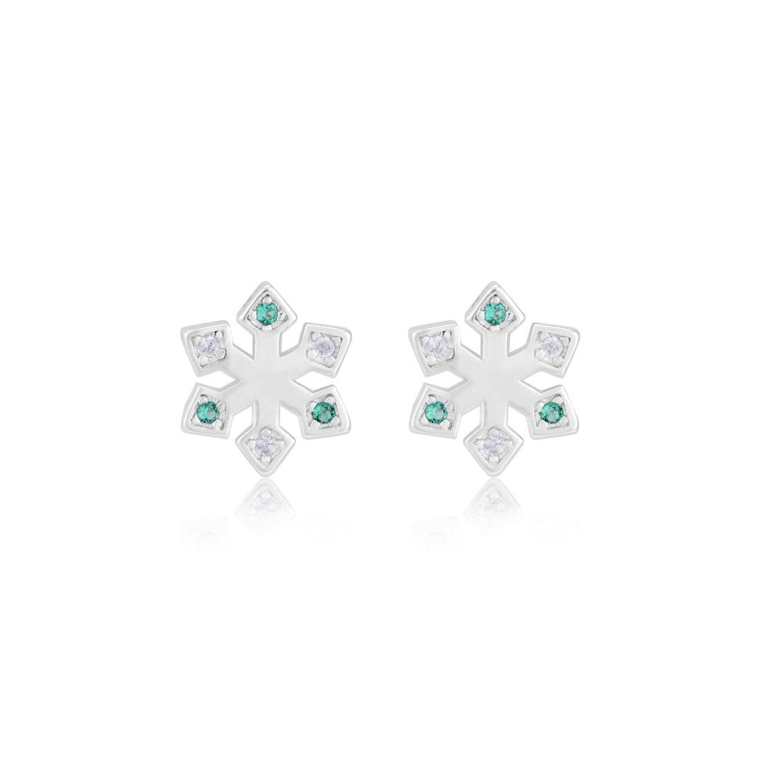 925 Sterling Silver Winter Bloom Rhodium Plated Earrings For  Women