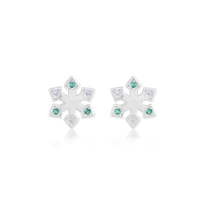 925 Sterling Silver Winter Bloom Rhodium Plated Earrings For  Women