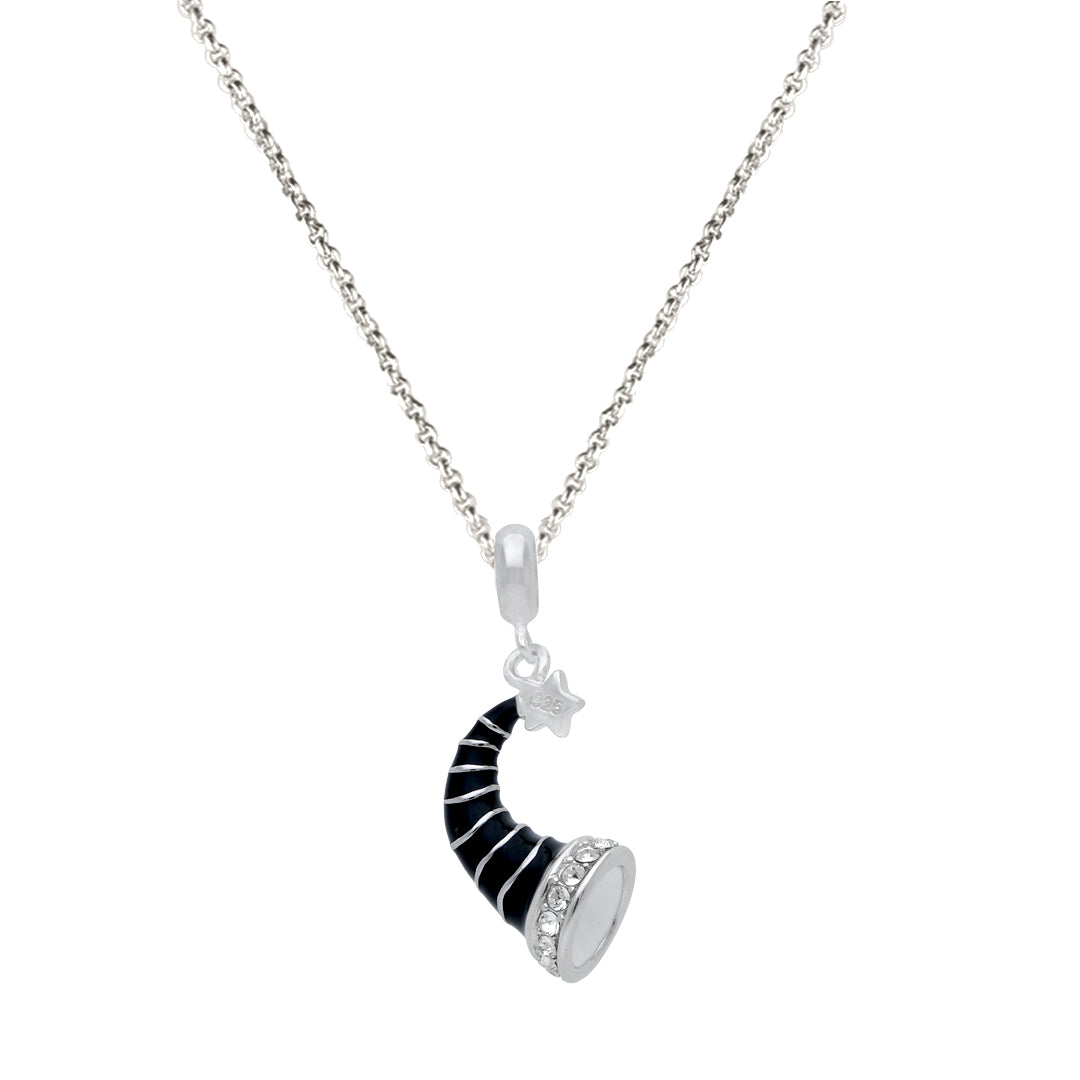 925 Sterling Silver Wizard Hat Rhodium Plated Pendant For Kids
