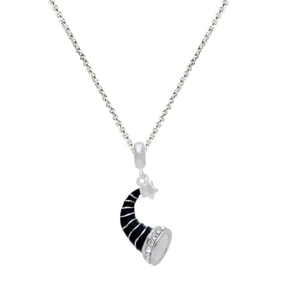 925 Sterling Silver Wizard Hat Rhodium Plated Pendant For Kids