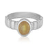 925 Sterling Silver Yellow Sapphire Oval Stone Rhodium Plated Ring for Men