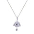 925 Sterling Silver frosty Pup Face Rhodium Plated Pendant For Kids