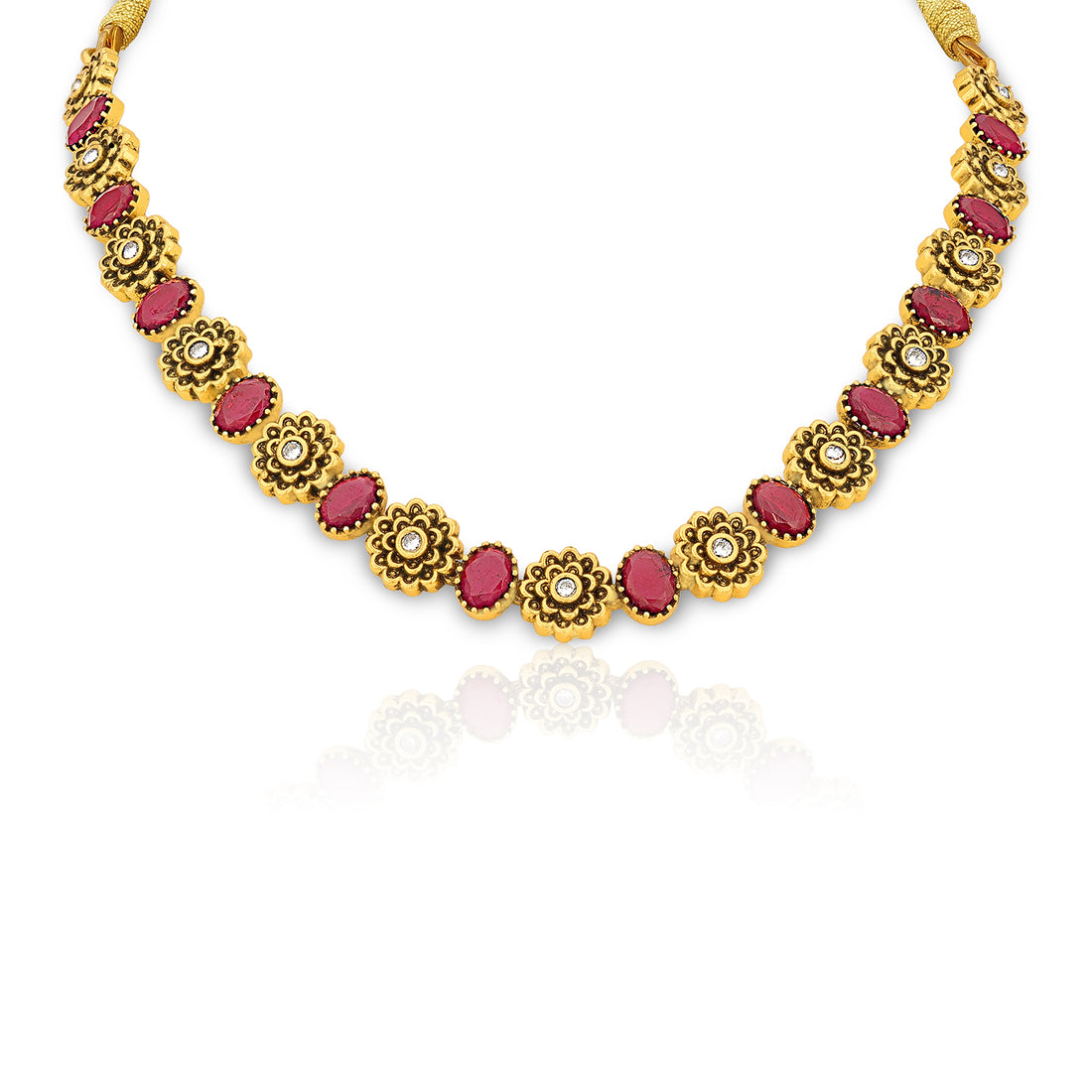 925 Sterling silver Gold plated Helianthus pink Stone Center Necklace For Women